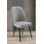 Hanah Home set trpezarijskih stolica Platinum 8 kom, siva tkanina Jerry, crne metalne noge