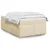 Vidaxl Box spring postelja z vzmetnico krem 120x200 cm blago