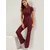 Trendyol Milla ženski set Crop Top i Knitted Bottom Twoss25Au00047, burgundac