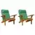 Jastučići za stolice Jednobojno 2 pcs Zelena 58 x 77 x 4,5 cm