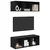 Set TV komoda Zidne 2 pcs Crni hrast 37 x 37 x 107 cm
