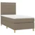 Vidaxl Box spring postelja z vzmetnico LED taupe 90x200 cm blago