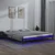Vidaxl LED posteljni okvir siv 140x190 cm trden les