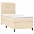 Krevet box spring s madracem LED krem 90x190 cm od tkanine