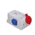SCAME OPTIMA-COMBI 3P+N+E 16A + 2x230V nadometna vtičnica s stikalom L-0-P