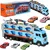 WOWO Avto transporter z dirkalno stezo 2v1 set 8 avtkov
