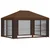Vidaxl Vrtni gazebo s stranskimi stenami 4 x 3 m Rjava