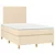 Vidaxl Box spring postelja z vzmetnico krem 120x200 cm blago