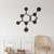 WallXpert metalni zidni ukras 5204, strukturna formula molekula teobromina, 72 x 72 cm, crni