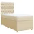 Vidaxl Box spring postelja z vzmetnico krem 90x190 cm blago
