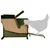 Feeder s nogom za piliće Maslinasto zelena 50 x 40 x 29 cm
