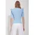 Trend Alacati Stili Ženska bluza 3/4 rukava ALC-X11557, V-izrez, Svetloplava