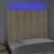 Vidaxl LED posteljno vzglavje krem 80x5x118/128 cm blago