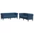 2-dijelni set sofa plavi od tkanine