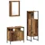 Set namještaja za kupaonicu 3 pcs Smeđa 33 x 33 x 120.5 cm