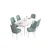 Hanah Home Set Trpezarijski sto i 6 stolica Are, Zeleno-beli