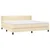 Vidaxl Box spring postelja z vzmetnico krem 200x200 cm blago