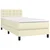Vidaxl Box spring postelja z vzmetnico LED krem 100x200cm umetno usnje