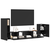 TV Kabinet za Zid Zidne 3 pcs Crni hrast Konstruirano drvo
