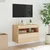 Zidni TV ormarić s LED svjetlima boja hrasta 60x30x40 cm