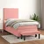Box spring krevet s madracem ružičasti 90x200 cm baršunasti