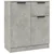 Komoda 2 kom siva boja betona 60x30x70 cm od konstruiranog drva