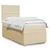 Vidaxl Box spring postelja z vzmetnico krem 80x200 cm blago