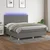 Vidaxl Box spring postelja z vzmetnico LED temno siva 180x200 cm blago