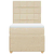 vidaXL Box spring postelja z vzmetnico krem 90x200 cm blago