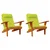 Jastučići za stolice 2 pcs Svijetlo zelena. 58 x 77 x 4,5 cm