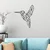 WallXpert metalni zidni ukras DEC-BL021, geometrijski kolibri, 40 x 40 cm, crni