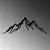 Wallity Zidna dekoracija Mountain-11, 52x20cm, Crna
