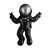 Wallity Zidna dekoracija Cosmonaut 4, 35cmx47cmx10cm, Crna