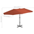 Vanjski suncobran s aluminijskim stupom 460 x 270 cm terakota