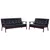 2-dijelni set sofa od umjetne kože crni