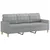 4-dijelni set sofa s jastucima svjetlosivi od tkanine