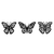 Wallity Zidna dekoracija Butterflies 3, 30 x 25 cm, Crna