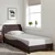 Vidaxl Posteljni okvir Dover temno rjav 90x190 cm blago