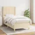 Vidaxl Box spring postelja z vzmetnico krem 90x200 cm blago