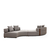 Atelier del Sofa Ugaona garnitura Gondol 105x70x380cm Siva