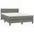 Vidaxl Box spring postelja z vzmetnico LED temno siva 140x190 cm blago