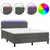 Vidaxl Box spring postelja z vzmetnico LED temno siva 140x190 cm žamet