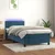 Vidaxl Box spring postelja z vzmetnico LED temno modra 90x200 cm žamet