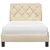 Vidaxl Postelja z vzmetnico krem 90x190 cm blago