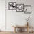 WallXpert metalni zidni ukras 5261, grana drveta sa pticama u 3 uramljena kvadratna panela, 50 x 50 cm, crni