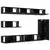 Set TV komoda Zidne 7 pcs Crni hrast Konstruirano drvo