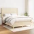 Vidaxl Box spring postelja z vzmetnico krem 140x190 cm blago