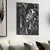 WallXpert metalni zidni ukras RT-NMD-022, dva lica u stilu drvoreza, 58,5 x 41 cm, crni