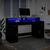 Radni stol s LED svjetlima crni 160x55x91 cm konstruirano drvo