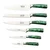 7-piece Rockingham Forge Sunrise knife set, Emerald Green - Grunwerg